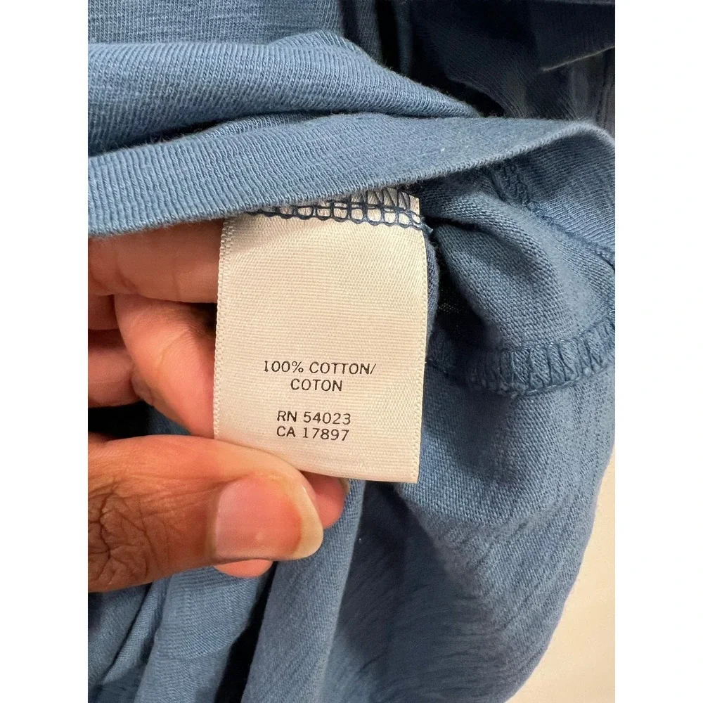 Banana Republic T-Shirt Men's XL Blue V-Neck Graphic Tee Cotton Short Sleeve